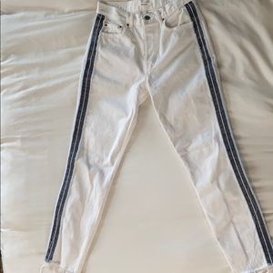 GRLFRND high waisted white jeans